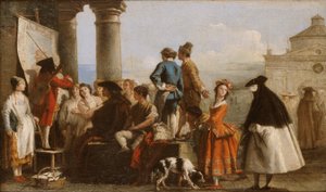 De verhalenverteller door Domenico Tiepolo